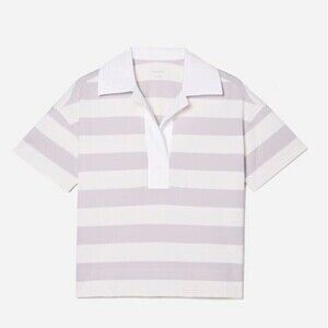 Everlane The Retro Jersey Polo Shirt Top Oversized Striped Organic Cotton Small